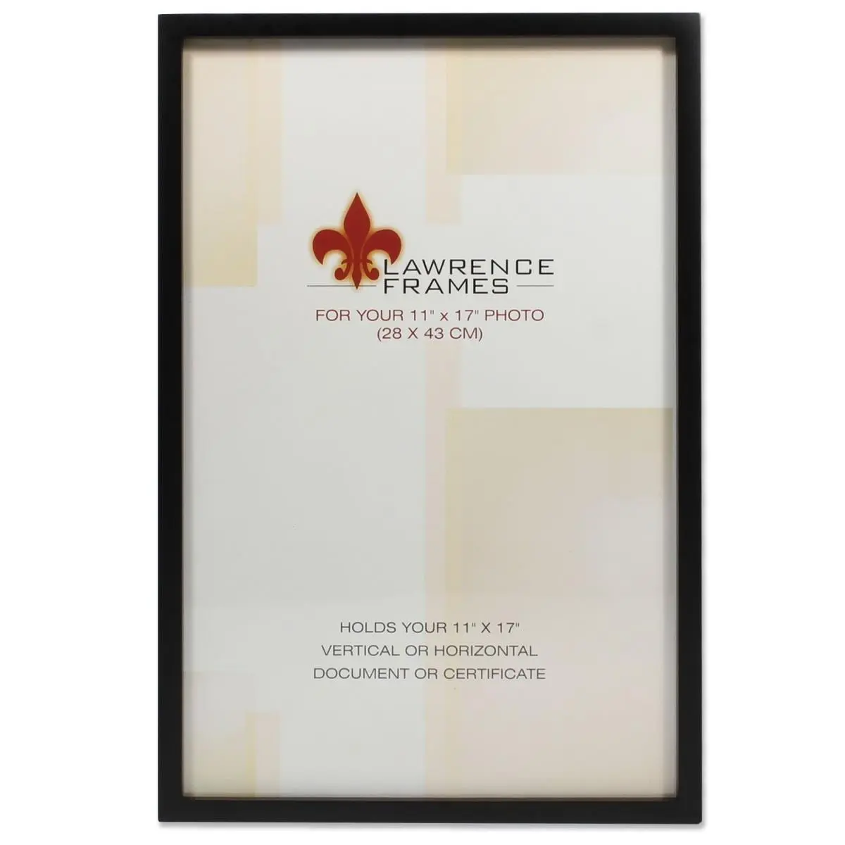 LawrenceFrames 755517 Wooden Wall & Tabletop Frame - 11x17 in, Black, Large Format, Ideal for Home Decor, Photography Displays, Large Format Wall & Tabletop Frames, Wooden Wall & Tabletop Frames
