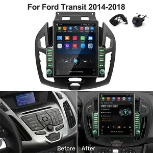 2+64G Android 15 Car Stereo GPS Navigation Head Unit for Ford Transit 2014-2018 with Carplay Android Auto 9.7in Car Radio with Bluetooth FM/RDS WiFi SWC Mirror Link Split Screen + AHD Backup Camera/Microphone