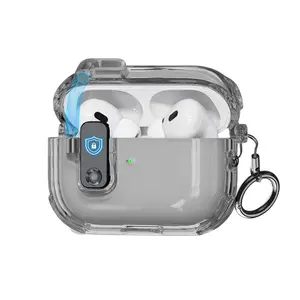 Toocki Clear Case for AirPods Pro 2nd Generation Case,with Safety Lock,Magsafe One Click to Open Function with with Airpod Pro Case and Airpod Pro 2 Case