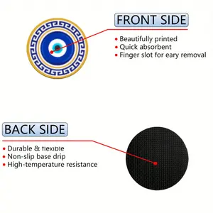 Arrives in CA in as little as 4 business days2pcs Evil Eye Car Coasters - Non-Slip Absorbent Rubber Cup Holder Inserts with Blue Oriental Amulet Design for Turkish & Greek Protection, Stylish and Durable Car Accessories, Car Coasters for Cup Holders