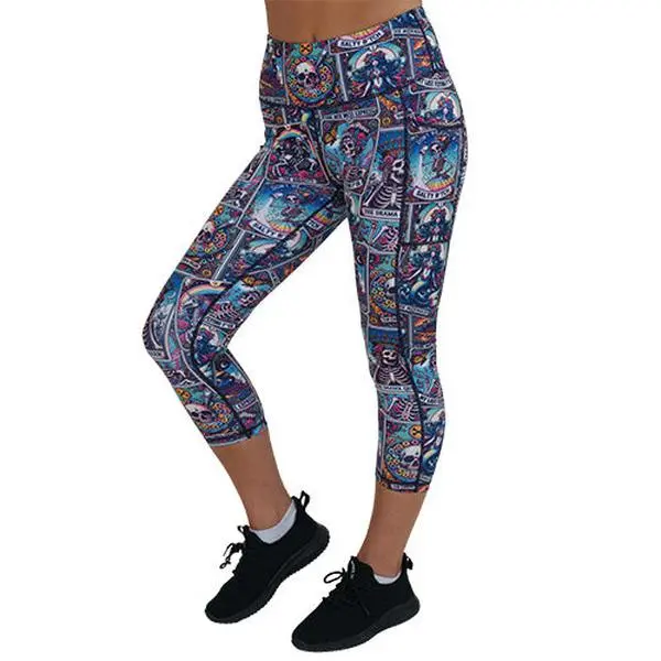 CVG Psychic Leggings Gym Sportswear Bottoms Fitness Training Pant Athleisure Design High Waist Activewear, S