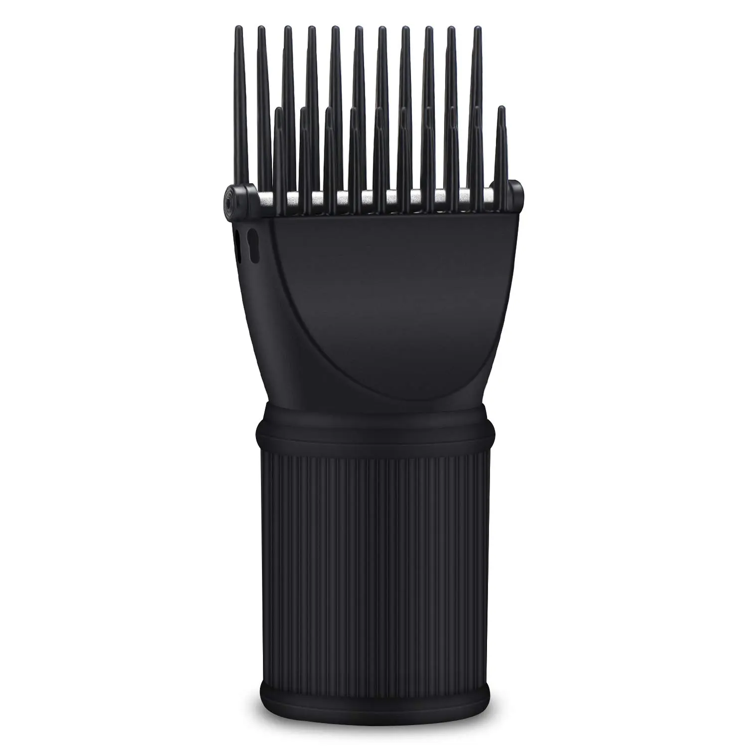 Hair Dryer Comb Attachment, Black Brush Fit for 1.69-1.76in and 2.12in Concentrator Nozzles, Pro Salon Styling Tool for Straightening & Detangling Curly Natural Hair