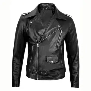 Men's Negan Asymmetrical Leather Biker Jacket