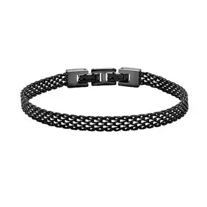Geoffrey Beene Men's Stainless Steel Italian Mesh Link Bracelet