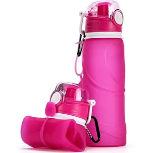 Collapsible Silicone Water Bottles-750ML,Medical Grade,BPA Free Travel Water Bottle Can Roll Up,26oz,Leak Proof Foldable Sports & Outdoor Water Bottles