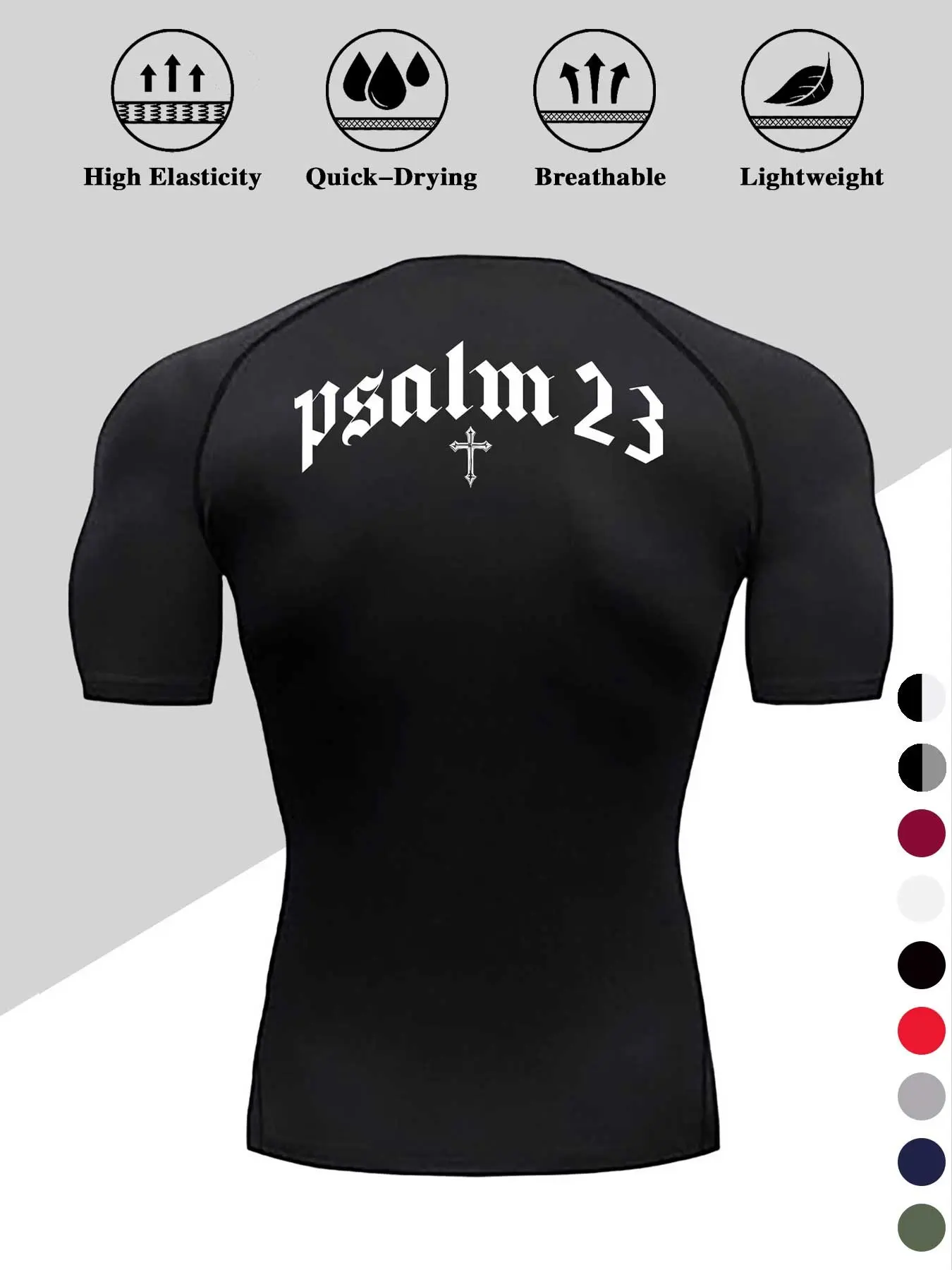 Men's Dragon Print Compression T-Shirt, Activewear, Clothing, Quick-Dry Breathable Stretch Fabric, Tight-Fitting Short Sleeve Top for Fitness and Outdoor Activities