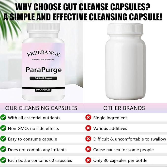 Parapurge Gut Cleanse - Parapurge Gut and Colon Support Supplement, Parapurge Cleanse Capsules for Colon & Gut Health, Non-GMO Formula for Women & Men, 60 Capsules Healthcare Natural Fitness Dietary Parapurge Gut Cleanse - Parapurge Gut and Colon Support Supplement, Parapurge Cleanse Capsules for Colon & Gut Health, Non-GMO Formula for Women & Men, 60 Capsules Healthcare Natural Fitness Dietary