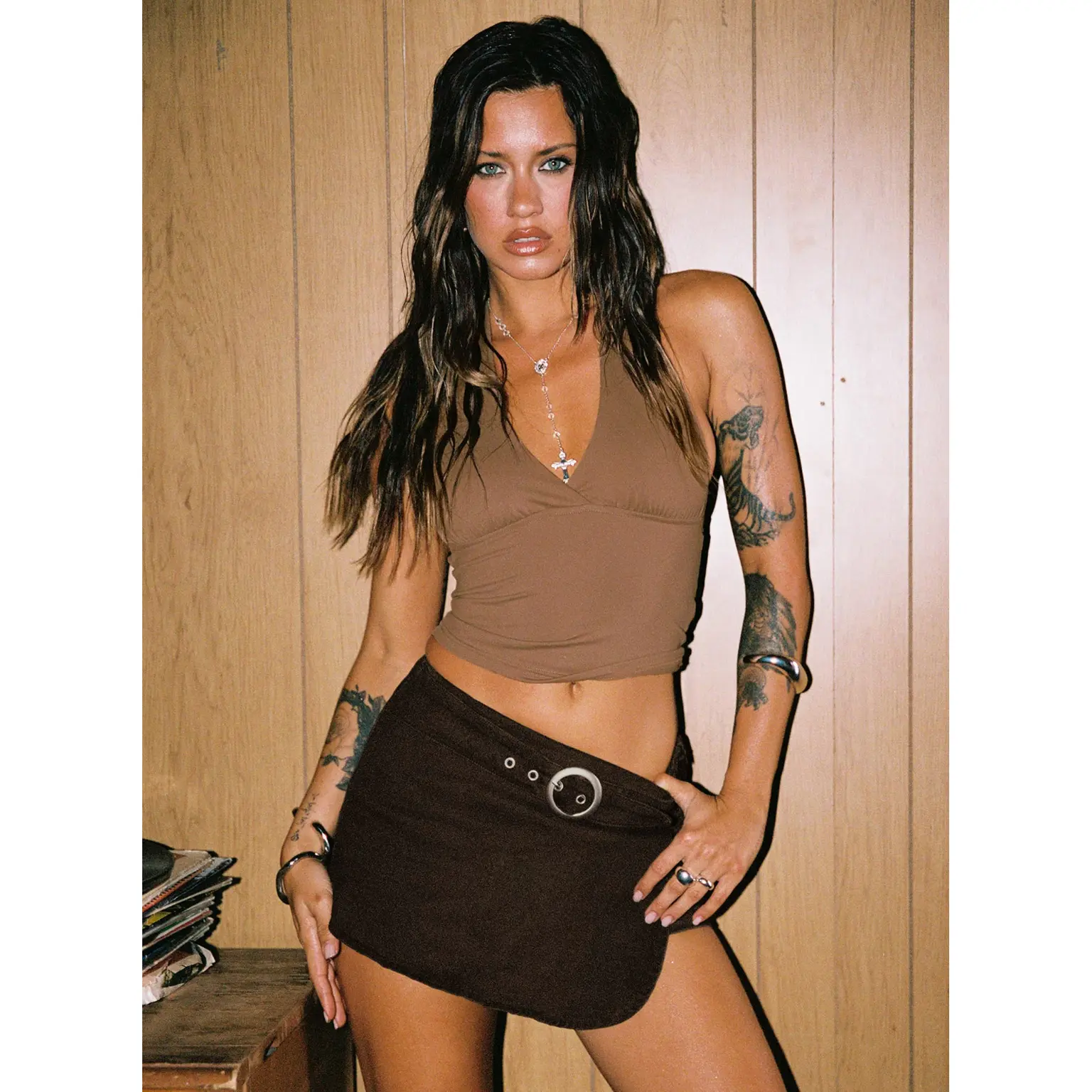 Rookie Belted Skort Brown