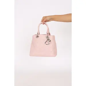 Pre-owned Dior Designer Handbag/Wallet Christian Medium Soft Lady Light Pink 2007 Drop 31