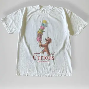 Vintage Style Curious George Little Monkey T-Shirt, Animal Tee, Cartoon Tshirt, Gifts Shirt, Unisex Vintage Graphic Tees Gothic Grunge Y2k Emo Scene Amity Affliction Style Clothes
