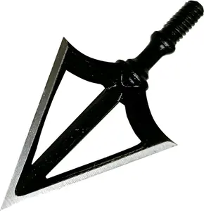 6PCS Hunting Broadhead 100 Grain Premium Solid Arrow Tip 3 Fixed Blade Archery Arrowhead for Crossbow and Compound Bow