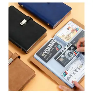 Premium PU Leather Card Book Organizer, Large Capacity Holds 120 Cards, Magnetic Snap Closure, Wear‑resistant & Durable, Smooth Card Access, Easy to Take, Universal for Men & Women in Business and Daily Use