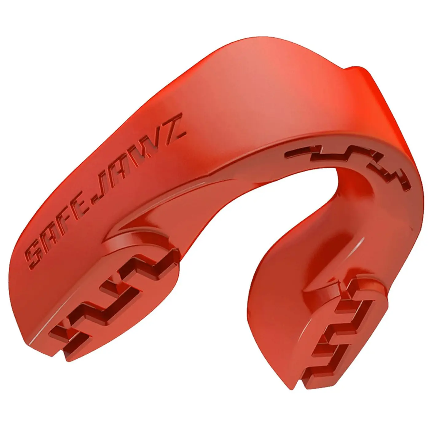 SafeJawz INTRO Slim Fit Sports Mouth Guard with Case for Football, Basketball, MMA, Hockey, Lacrosse, Wrestling - Adult 12+ Years - RED