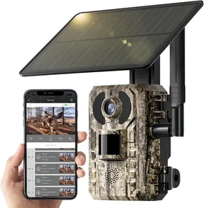 2.7K Cellular Trail Camera 5rd Generation 4G LTE with Solar Panel, Live Video Game Camera Include SIM Card with 360° Pan Tilt, Motion Activated, 2K Color Night Vision, No Wi-Fi, IP65 for Wildlife, Suitable for Home, Outdoor and Travel