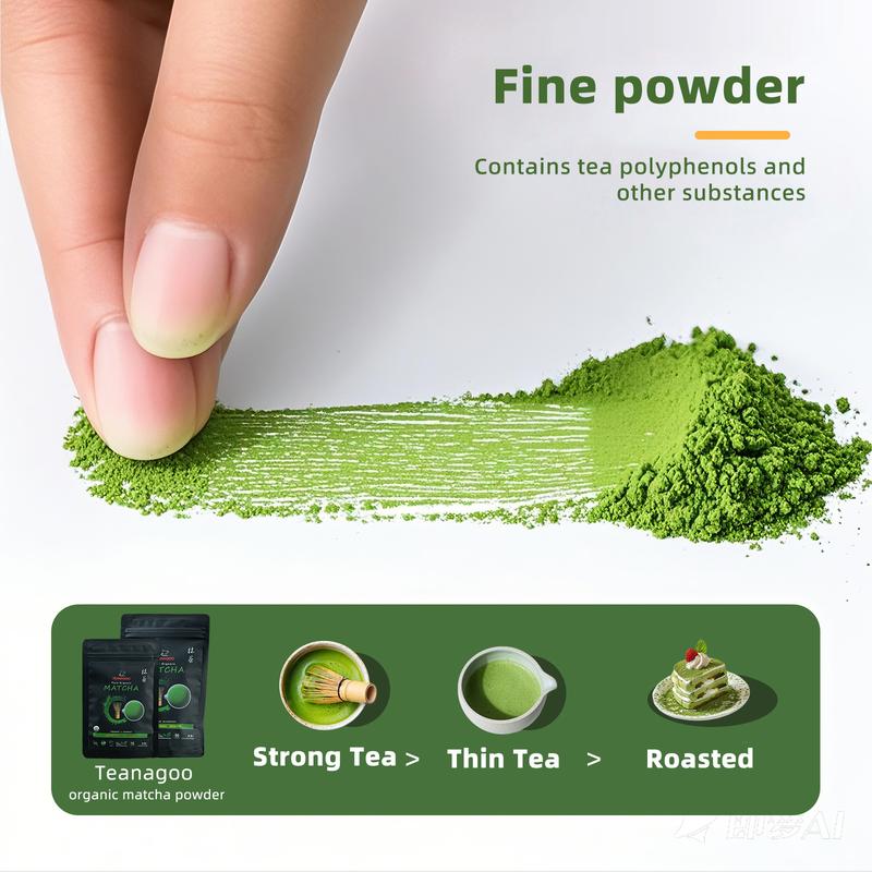 TEANAGOO Ceremonial Grade Matcha Powder Premium First-Harvest USDA Organic Unsweetened No Additives for Latte Daily Beverage or Traditional Tea Ceremony Multiple  Healthy