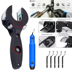 5/16" to 1 1/8" pipe cutting tools with burr removal accessories, clamp-type pipe cutting tools, copper pipe cutting tools, 2-piece 1-360° enclosed space pipe compact cutting tools, PEX cutting tools for cutting copper and metal pipes.