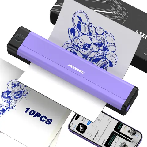PADIEOE Cordless Tattoo Stencil Printer with 2000mAh Battery, Wireless Bluetooth Thermal Transfer Machine, No Ink, APP Compatible, Rechargeable & Portable for Studio Artists & Travel Tattoo Setup,summerwins summeressentials DealsforYouDays SummerWins