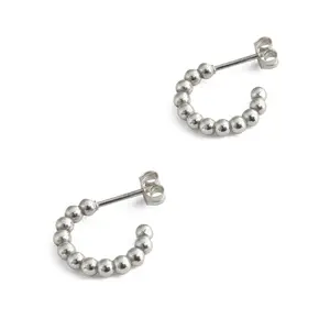 Small Beaded Hoops Earrings