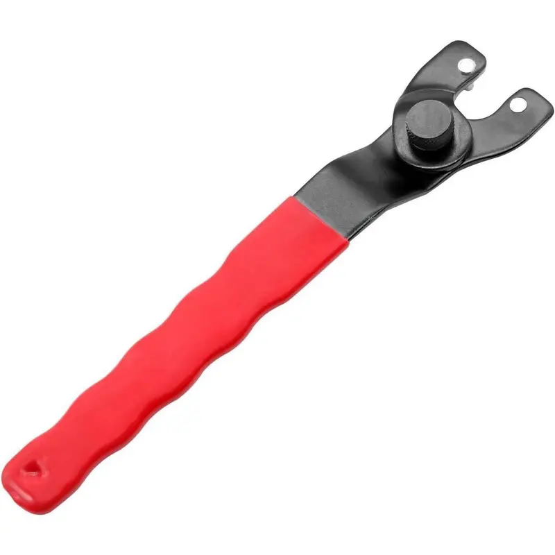 Carbon Steel Universal Adjustable Pin Wrench with Ergonomic Handle Extension, Secure Lock Pin - Wear-Resistant DIY Tool Upgrade for Quick Nut Swaps, Angle Grinders (Red, Handle Spanners & Wrenches Category)