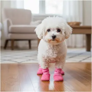 4pcs Dog Boots Set, Anti-Slip Soft Sole Durable Pet Shoes, Waterproof for Shiba Inu Bichon Frise Corgi Poodle Other Dogs, Rainy Day Pet Shoes