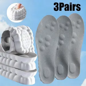 3Pairs 4D Men and Women Men's Comfortble Shoe Steppers Insoles Sole Inserts Memory Foam Insoles for Women/Men Long-Lasting Relief for Standing & Walking Breathable U-Shaped Memory