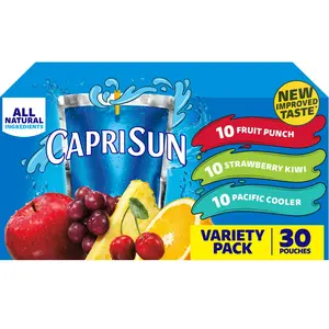Capri Sun Fruit Punch, Strawberry Kiwi & Pacific Cooler Juice 30 ct Box, 6 fl oz