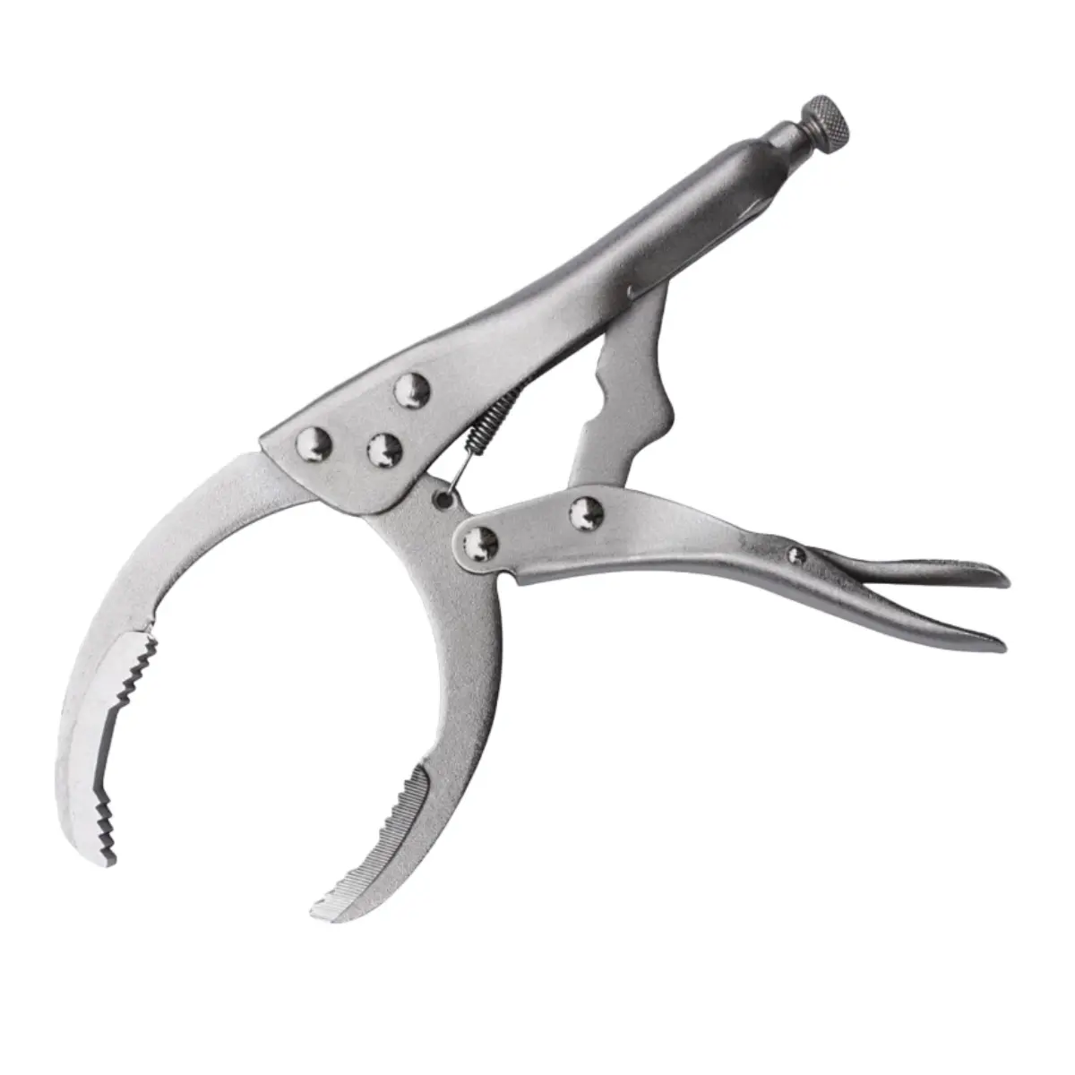 9.5 in Alloy Steel Locking Oil Filter Wrench - Automotive Vehicle Tool, Durable Work Mechanic Tools, Mechanical Grabber Spanners & Wrenches, Non-Slip Teeth, Corrosion-Resistant for Cars/Trucks