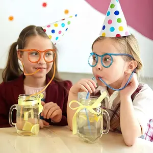 1/3/5pcs Fun Straw Drink Cups with Plastic Caps for Kids and Adults, Reusable Glasses Party Straws, Unique Birthday Party Decor, Drinkware