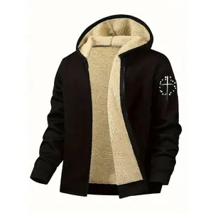 Men's minimalist printed fleece jacket