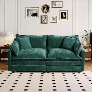 Loveseat Couch Sofa for Living Room,Modern Modular Sectional Sofa 2-Seat 78" Chenille Removable Memory Foam Sofa with 2 Throw Pillows,2 Lumbar Pillows,for Bedroom Apartment