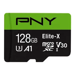 PNY 128GB Elite-X microSDXC Flash Memory Card For Smartphone App Execution Class 10 U3 V30 100MBs High Speed Drive