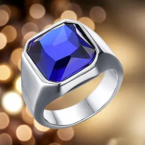 1pc Simple Business Style Square Stainless Steel Ring Men's Hip Hop Daily Commuter Versatile Jewelry