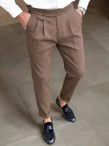 Men's All-Season Napoli Linen Pattern Pants, High-Waisted Waist Conical Pants, Wrinkle-Free Breathable Casual Pants, Business/commute/dating