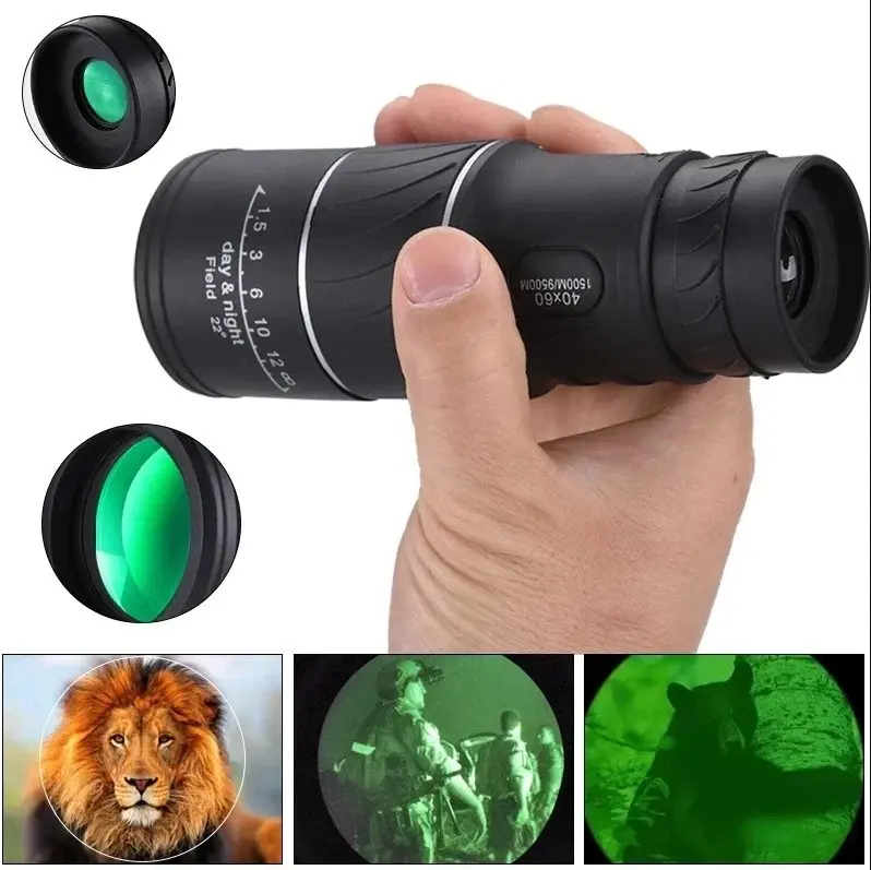 40X60 Monocular Binoculars with BAK4 Prism High Power Waterproof US Model for Outdoor Enthusiasts