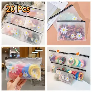 sample bag Get 20 Extra Large Clear Zipper Bags with Cute Small Daisy Pattern for Organizing Hair Ties, Ropes, Trinkets & Jewelry - Ideal Underwear Organiser portable storage organizer organizer storage box luxurious bath