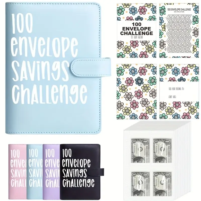 [Upgraded version] 100 Envelope Saving Challenge Binder, Budget Binder, Money Saving Challenge Book, Saving Challenge Notebook, Money Organizer, Budge