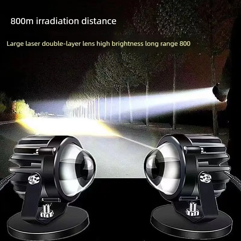 drive fog light Car LED Spotlight 12V24V Long-Range Laser Large Lens Super Bright for Trucks Off-Road Waterproof Dustproof Grille Modification 800m Range Ip67 Level hitch  light  bar car stuff   cars accessories  truck accessories