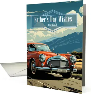 For Husband Birthday Classic Car Retro Theme card