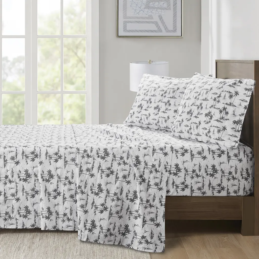 MAIN STREET 200 Thread Count Percale Weave Printed Cotton Bedsheet Set - Soft Breathable Sheet with Printed Designs, Moisture-Absorbing Cotton, Year-Round Sleep Bedding Linens, Machine Washable