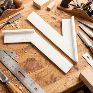 2pcs of 45° Angled Stop Angle Rulers, Woodworking Marking And Positioning Tools, Precise Assistance for Wood, 45-Degree Angled Cutting And Alignment, Suitable for Manual Woodworking, Furniture Assembly, Woodworking Enthusiasts