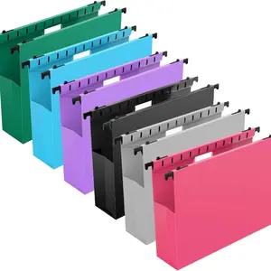 Extra Large Capacity Plastic Hanging File Bag, 12-Pack, Reinforced Expandable Folder, Letter Size, Thicker 2-Inch, Office & Home Organizer