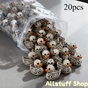 20-Pack Gothic Cute Skull Ducks - Resin Figurines for Halloween, Gothic Home, Office, Party - Compact Desk Decor, Collectible Gift for Dark Decor Lovers - Easy to Display, Halloween Decorations, Halloween Enthusiasts, Halloween Decoration, Spooky