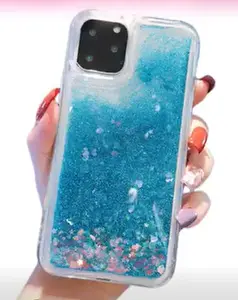 iPhone 13 Pro Liquid Glitter Phone Case with Clear Edges for Stylish Protection and Sparkle Design 17 red