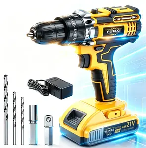 21V Wireless Impact Drill Driver, Multi-Function Lightweight Handheld Power Tool with Full Accessories Bit Set for DIY Crafts, Woodworking complete