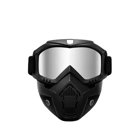 Skullstyle Adjustable Motocross Outdoor Riding Goggles - Black Frame, Faux Red Lenses, Windblock Full-Face Shield Visor, Wind/Sand/UV Protection, Motorbike Protective Gear, Dirtbike Accessory for Long Rides