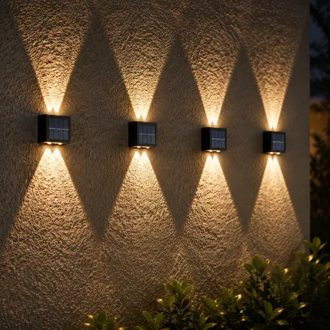 Solar Outdoor Wall Lights, Up & Down Lighting, Auto Dusk to Dawn, IP65 Waterproof, Wireless Solar Powered Wall Lamp for Garden, Patio, Yard, Villa, Pathway (Modern Black)#SohoChics