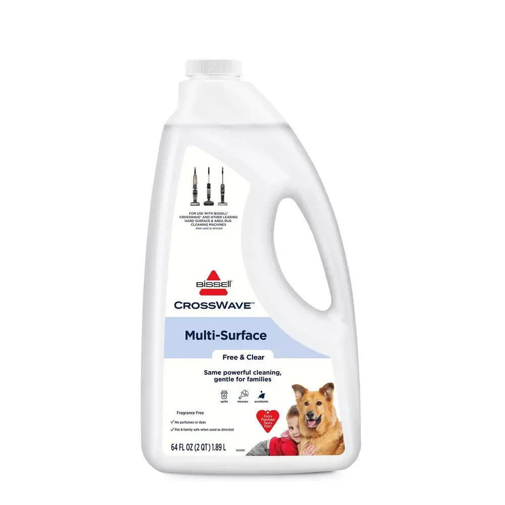 Bissell Free & Clear Multi-Surface Formula, 64 oz – Family & Pet-Safe Cleaning for Hard Floors & Area Rugs