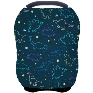 Seat Covers Canopy Cover - Multi-use Cover Carseat Canopy, Breathable  Cover,  Seat Covers for Bbies, Boys & Girls Shower Gifts (Dark Blue Dinosaur)