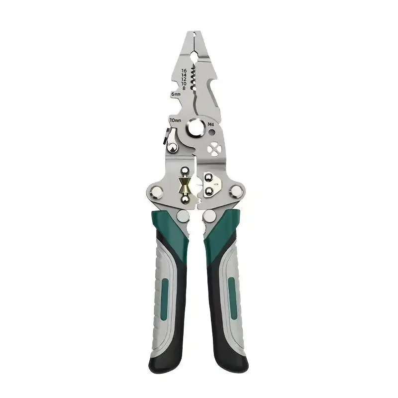 Multifunctional Wire Stripper, Industrial Grade 12 in 1 Foldable Wire Stripper, Wire Cutter, Professional Wire Stripping Tool for Home & Office, Hand