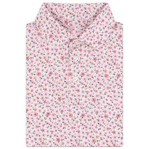 The Azalea 2.0 Men's Short Sleeve Performance Polo - White, Golf Polo Shirt, Men's Short Sleeve Polo, 3D All Over Print Shirt, Gift For Men